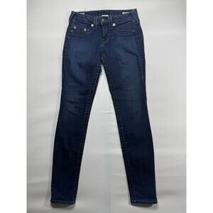 True Religion Women's Halle Low Rise Skinny Blue Denim Jeans - Size 27 (27x29)